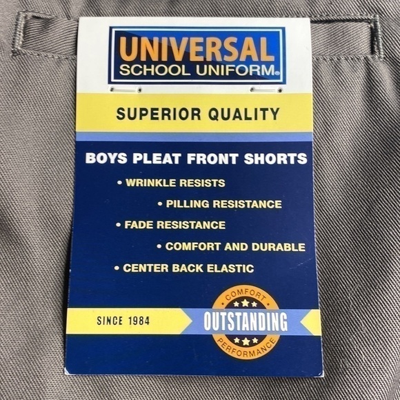 NWT UNIVERSAL SCHOOL UNIFORM GREY BOYS PLEATED FRONT SHORTS SIZE 12 - Picture 6 of 6